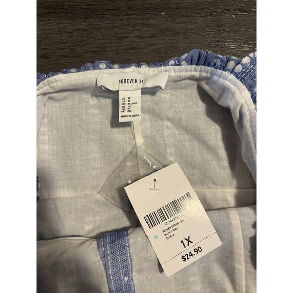 NWT Forever 21 Women's Blue Striped Lined Sundress Size 1X - Picture 5 of 7